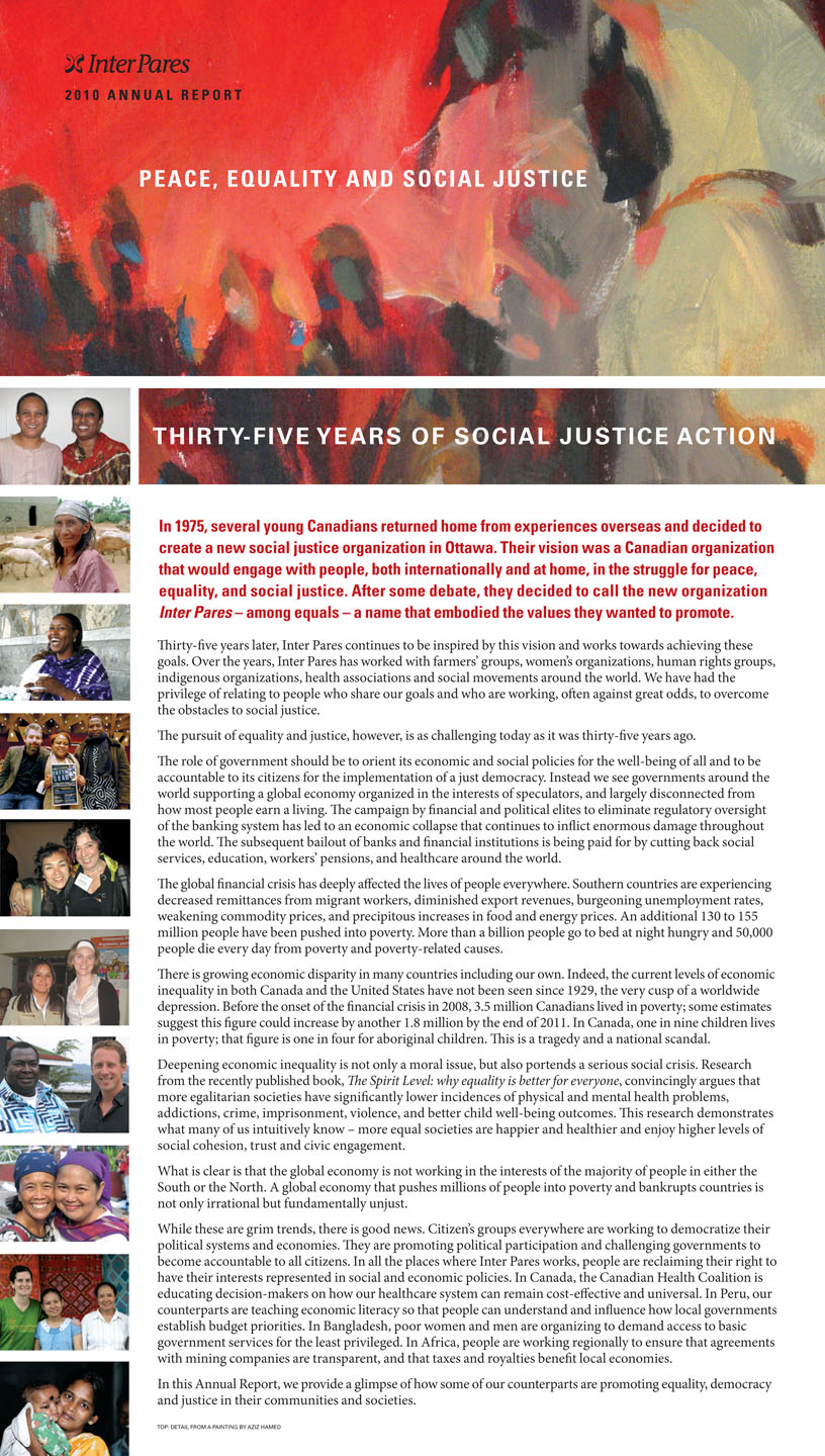 Inter Pares 2010 Annual Report detail