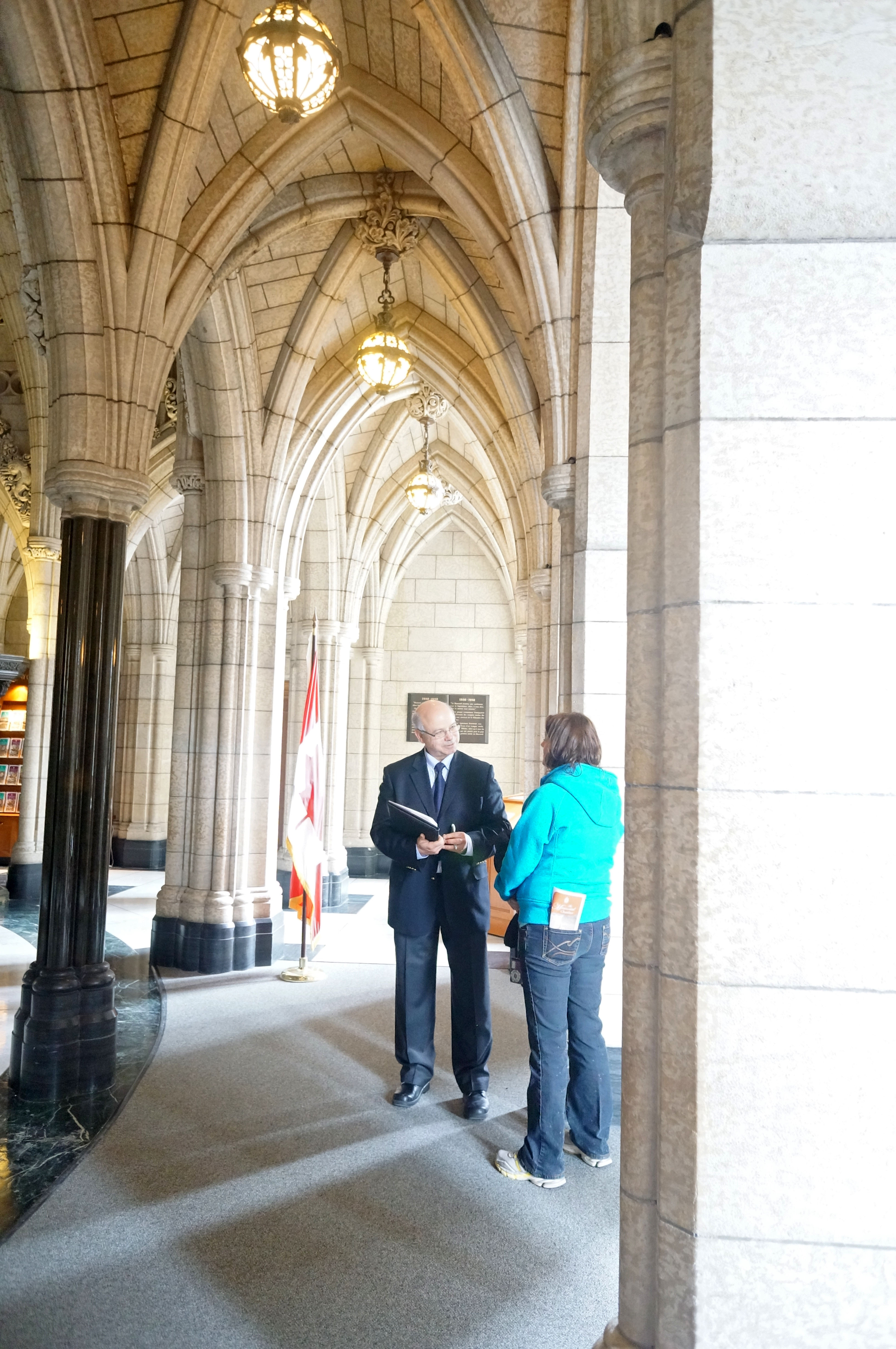 Interviewing at Library of Parliament
