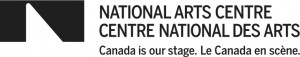 Image of a new identifier (logo, wordmark and tagline) for National Arts Centre in black and white colour