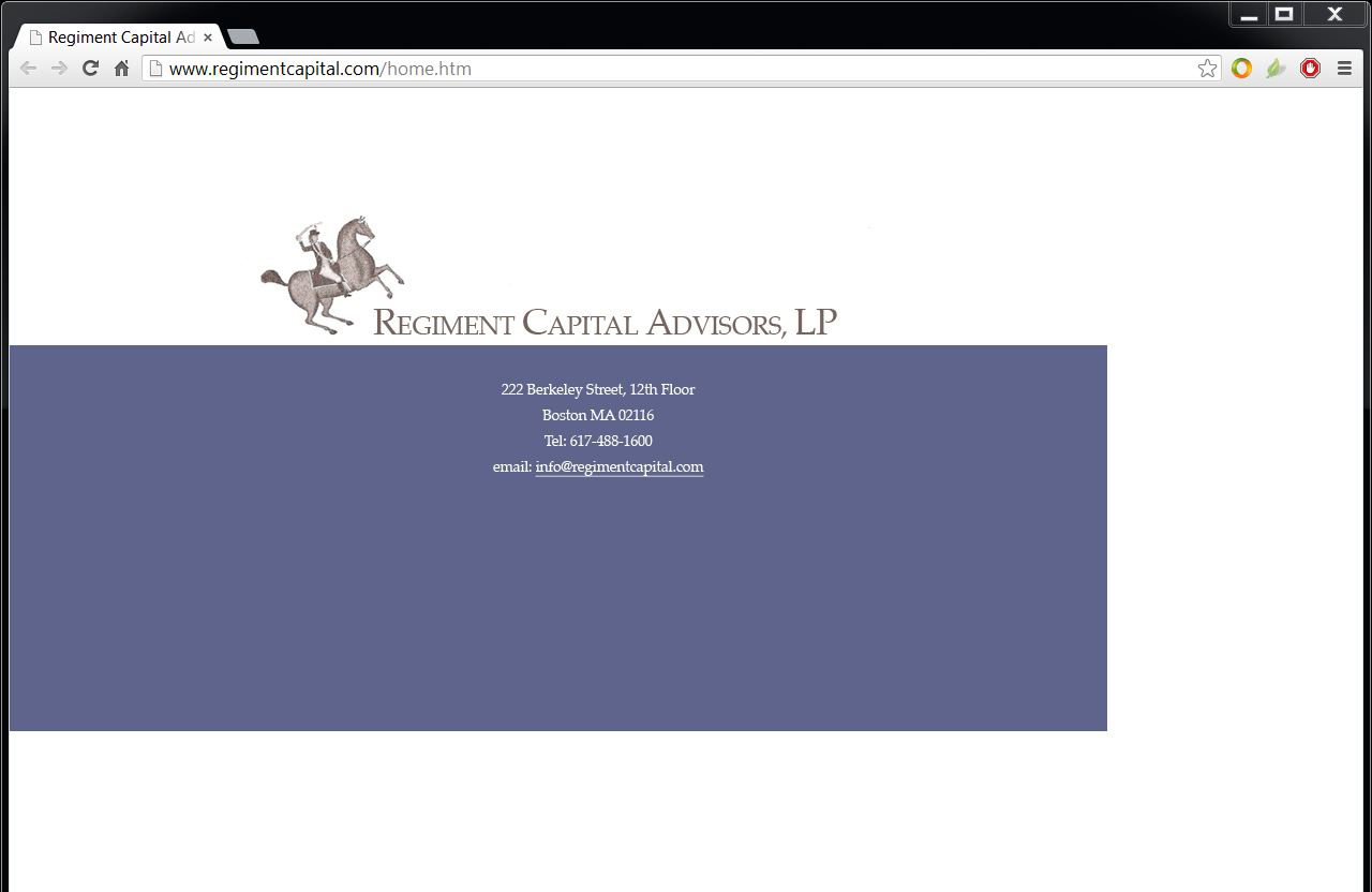 Screen capture showing website homepage before redesign
