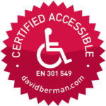 Badge declaring "Certified Accessible 301 549 davidberman.com"