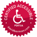 Badge declaring "Certified Accessible PDF/UA davidberman.com"