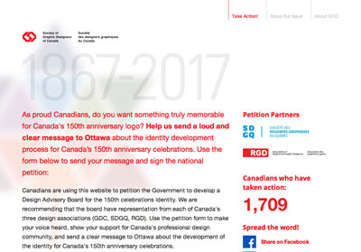 Screenshot of GDC website showing the number of Canadians that have signed the petition