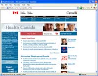 Health Canada Web site
